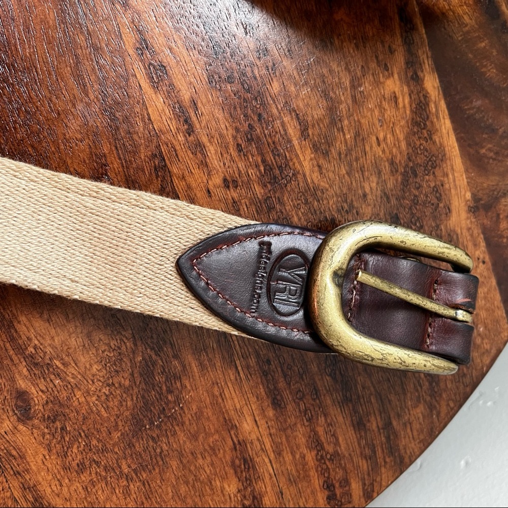 YRI Olde Florida Golf Club 38 Leather Brass Ribbon Belt - Picture 5 of 5